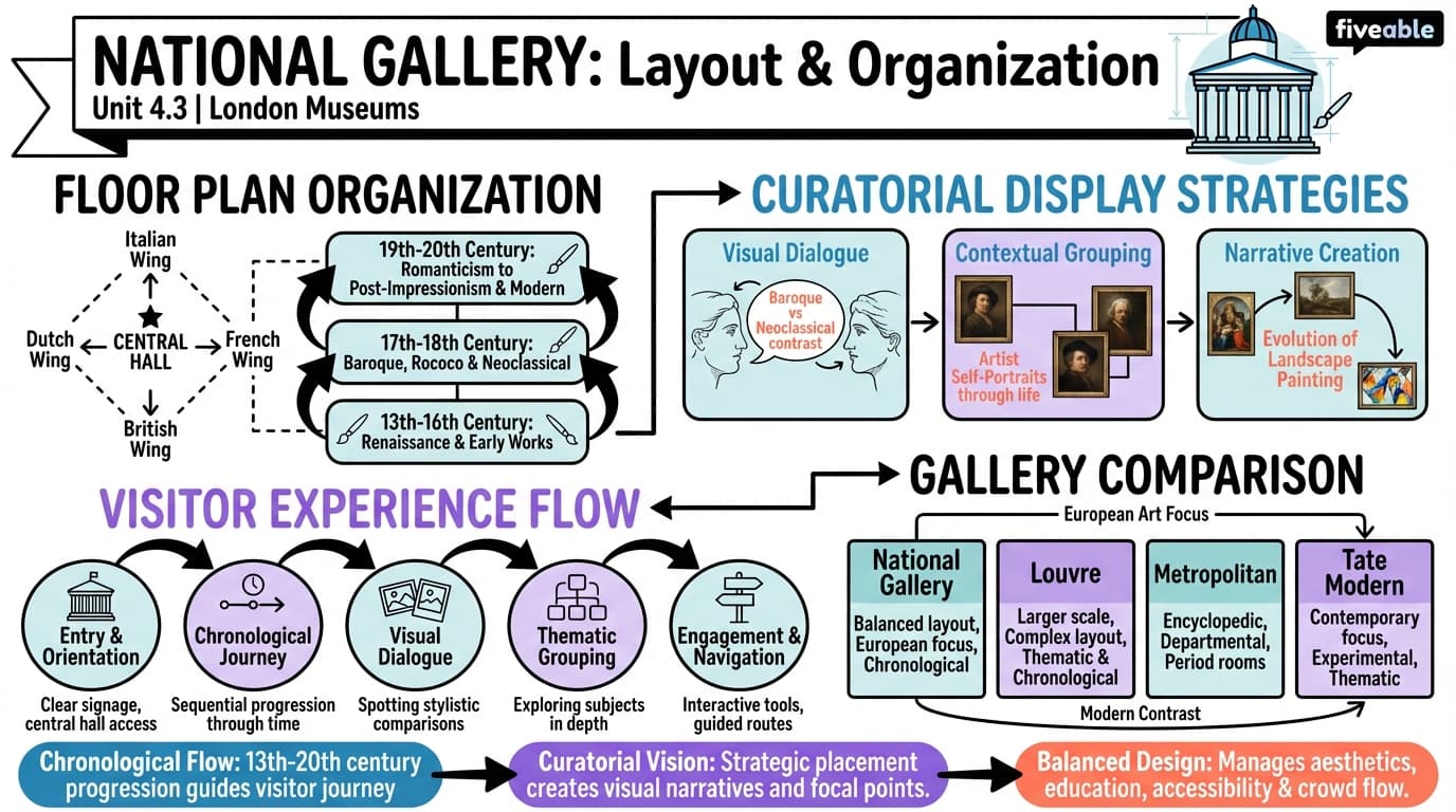 4.3 Layout and organization of the gallery spaces - London Museums - Unit 4 visual cheatsheet