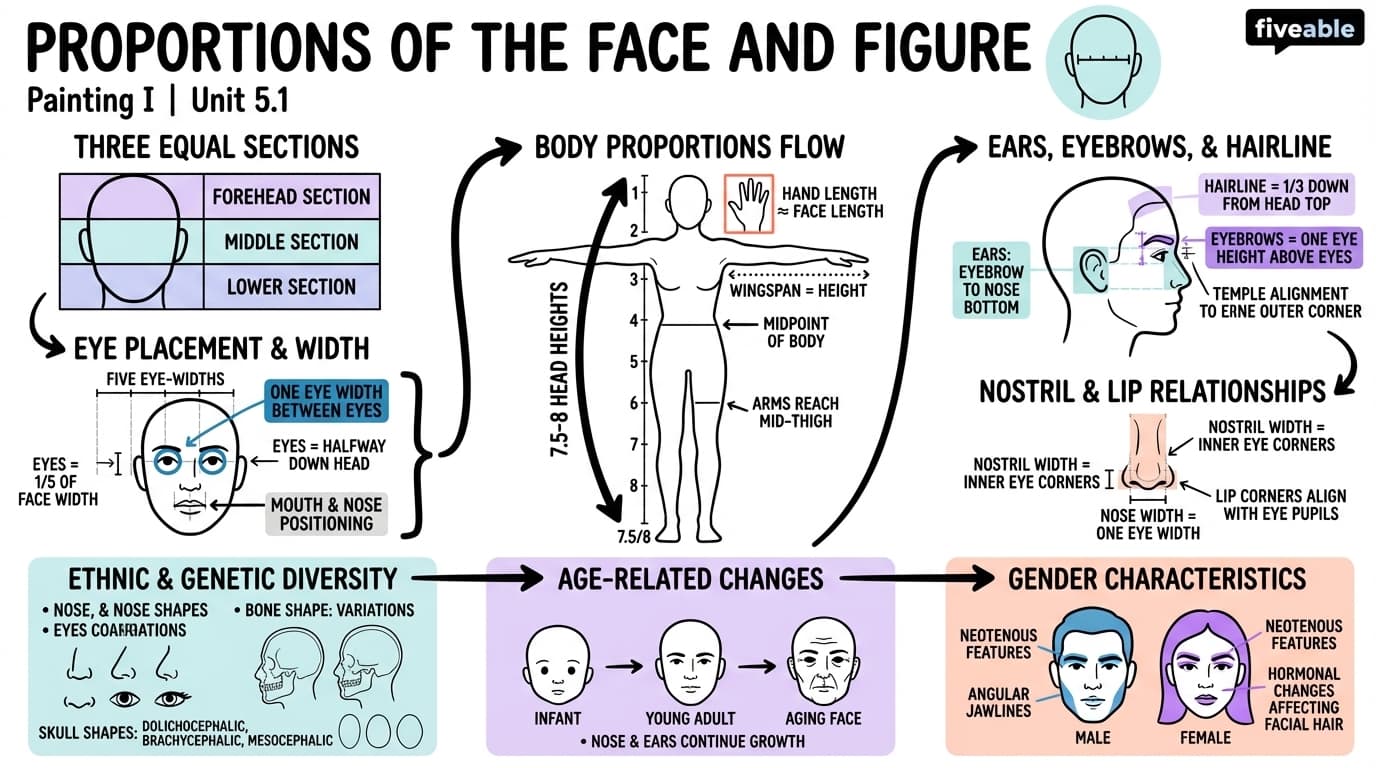 5.1 Proportions of the face and figure - Painting I - Unit 5 visual cheatsheet