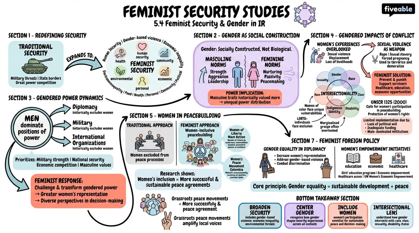 5.4 Feminist security studies - Theories of International Relations - Unit 5 visual cheatsheet