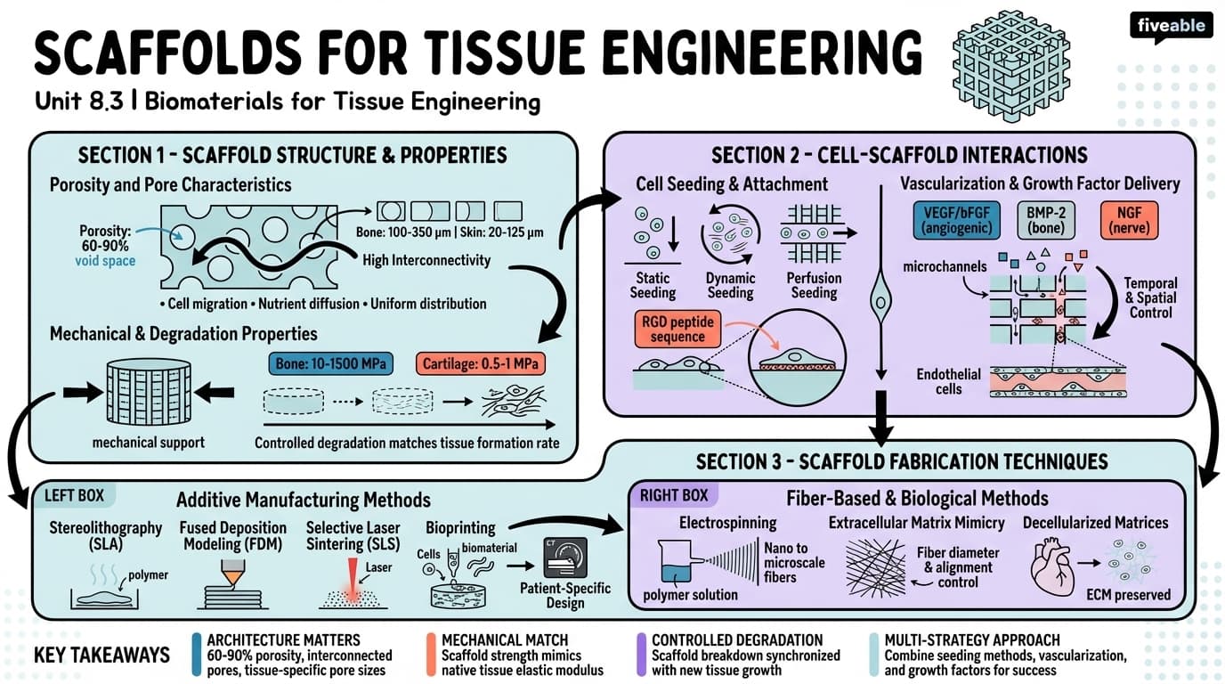8.3 Scaffolds for Tissue Engineering - Biomedical Engineering II - Unit 8 visual cheatsheet