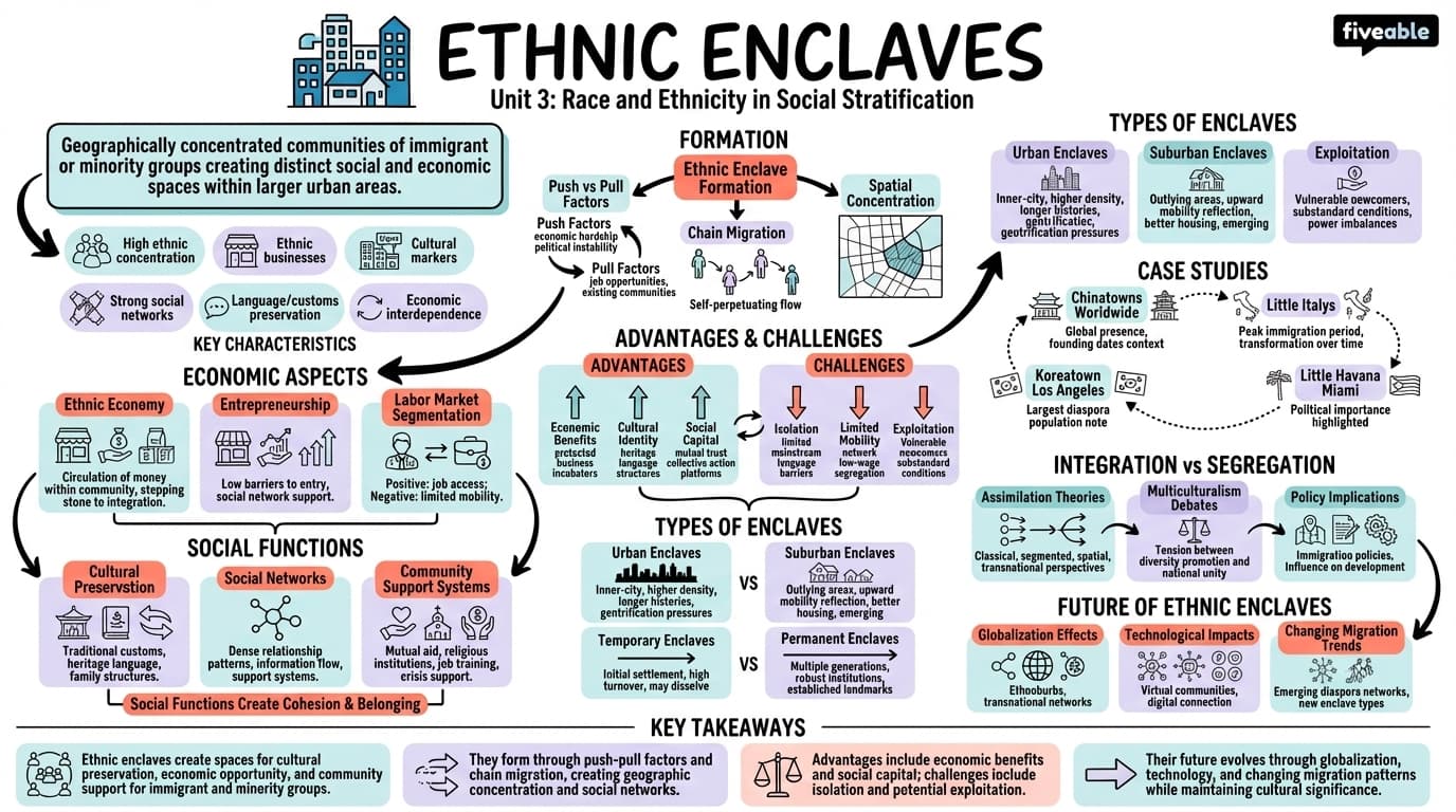 3.5 Ethnic enclaves - Social Stratification - Unit 3 visual cheatsheet