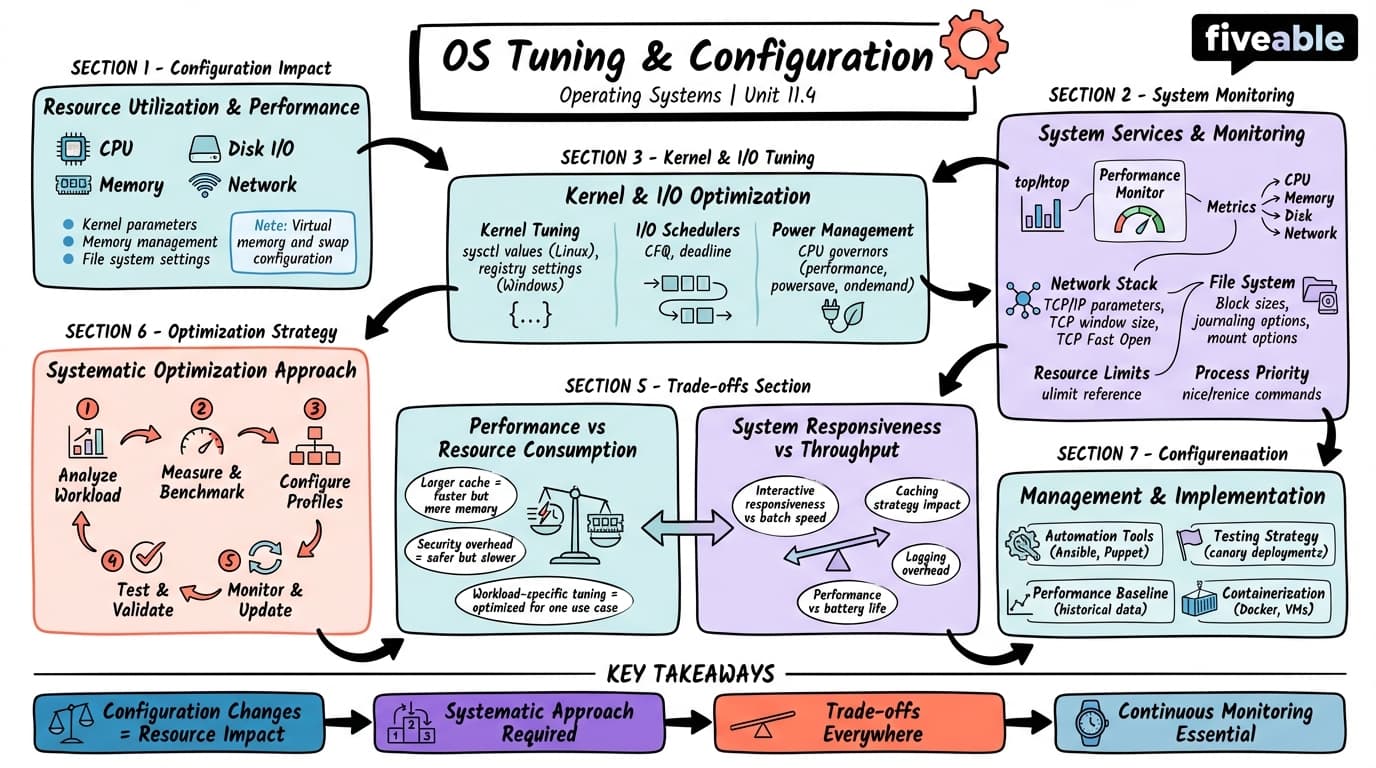 11.4 Operating system tuning and configuration - Operating Systems - Unit 11 visual cheatsheet