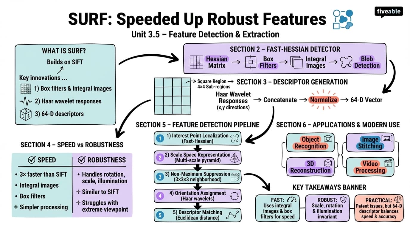 3.5 Speeded Up Robust Features (SURF) - Computer Vision and Image Processing - Unit 3 visual cheatsheet