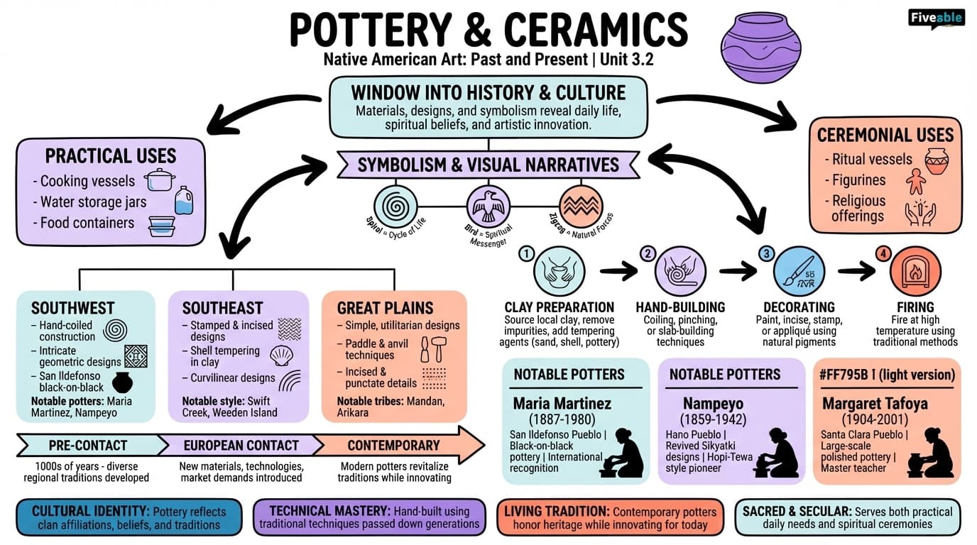 3.2 Pottery and ceramics - Native American Art and Culture - Unit 3 visual cheatsheet