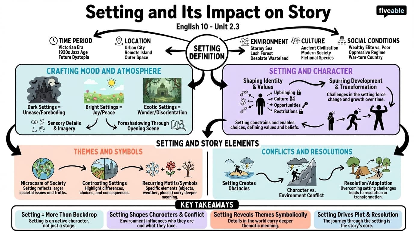 2.3 Setting and Its Impact on Story - English 10 - Unit 2 visual cheatsheet