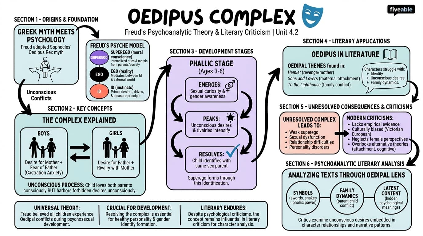 4.2 Oedipus complex - Literary Theory and Criticism - Unit 4 visual cheatsheet