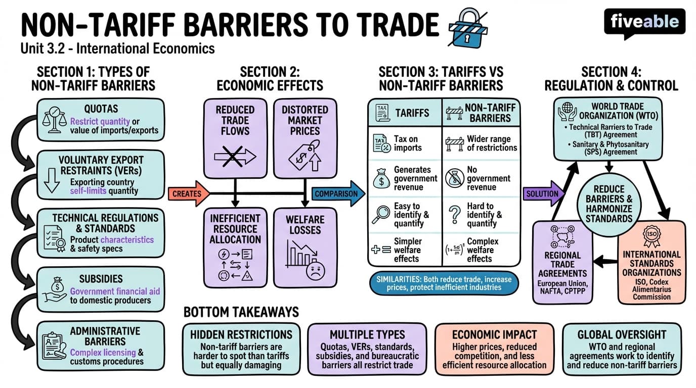 3.2 Non-tariff barriers to trade - International Economics - Unit 3 visual cheatsheet