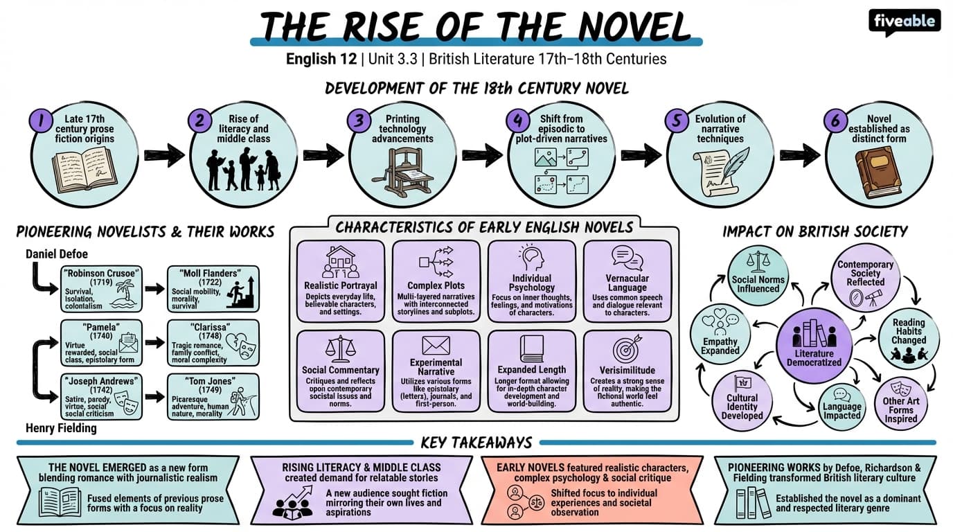 3.3 The Rise of the Novel - English 12 - Unit 3 visual cheatsheet