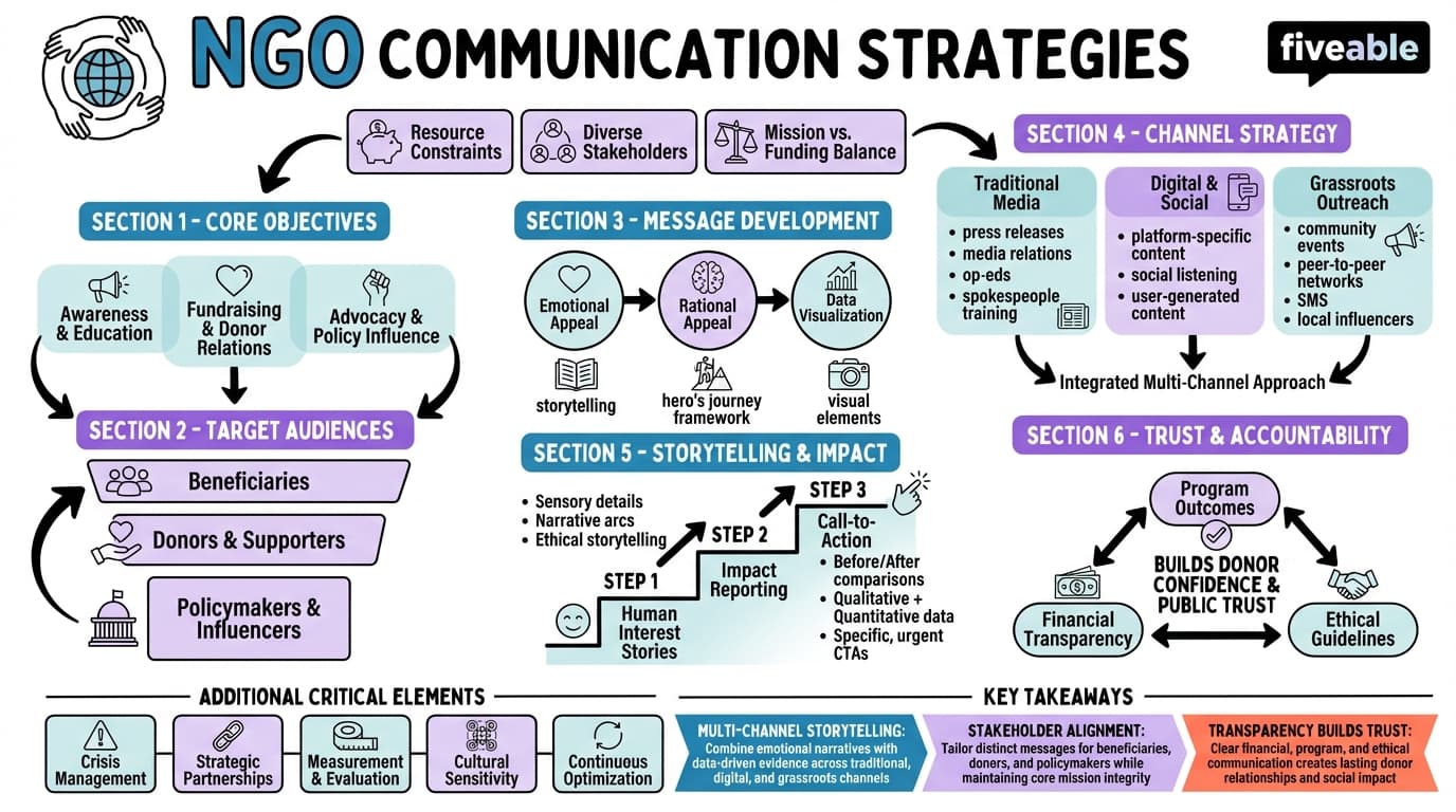 11.1 NGO communication strategies - International Public Relations - Unit 11 visual cheatsheet