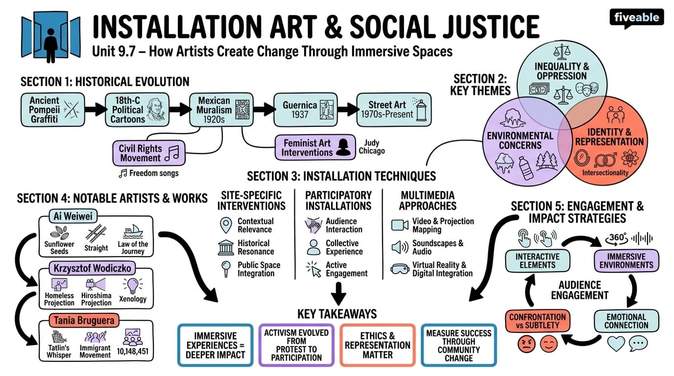 9.7 Social justice and human rights - Installation Art - Unit 9 visual cheatsheet