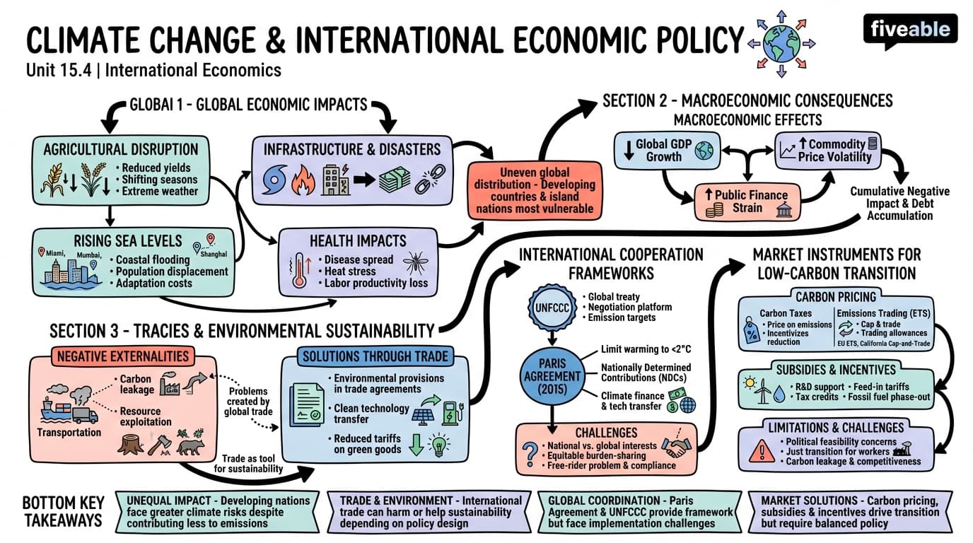 15.4 Climate change and international economic policy - International Economics - Unit 15 visual cheatsheet