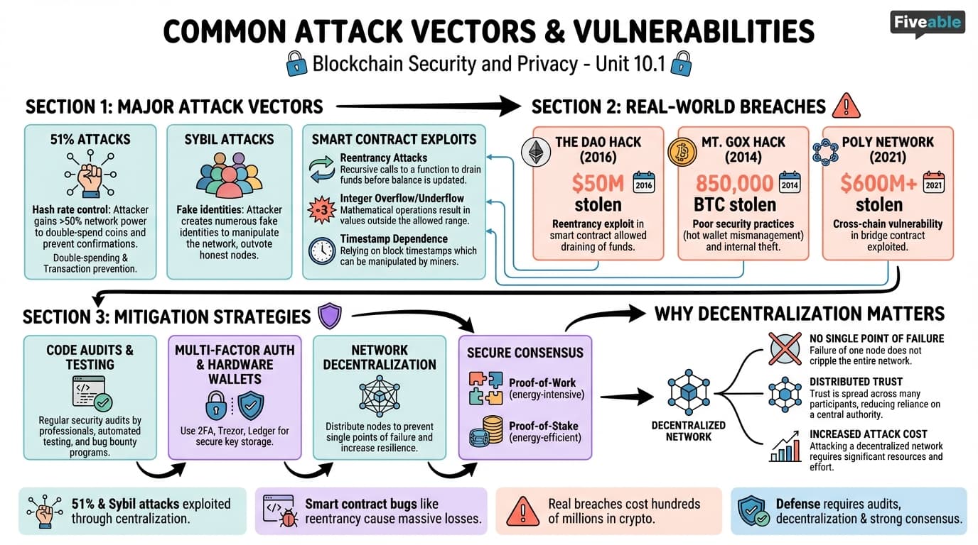 10.1 Common attack vectors and vulnerabilities - Blockchain Technology and Applications - Unit 10 visual cheatsheet
