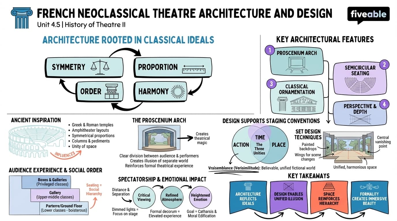 4.5 French neoclassical theatre architecture and design - History of Theatre II - Unit 4 visual cheatsheet