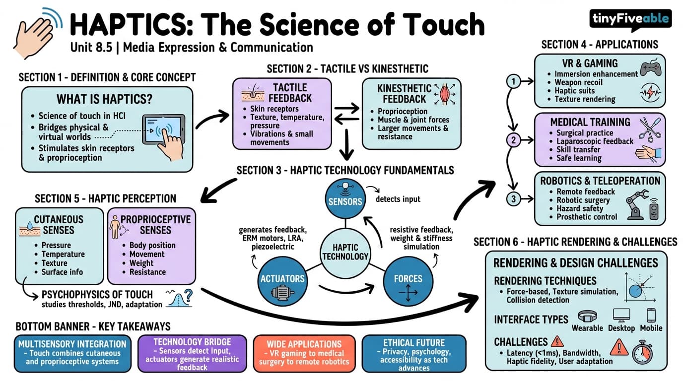 8.5 Haptics - Media Expression and Communication - Unit 8 visual cheatsheet