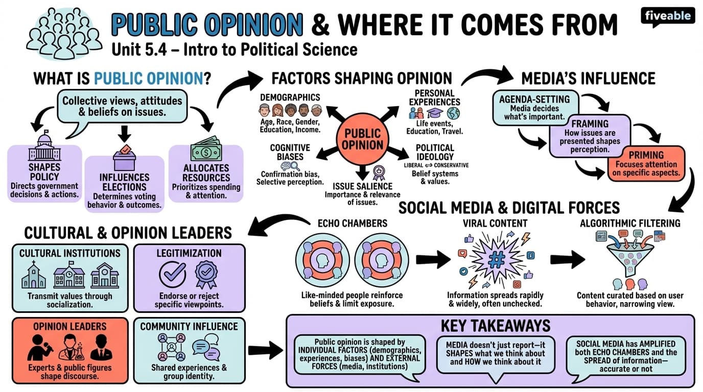 5.4 What Is Public Opinion and Where Does It Come From? - Intro to Political Science - Unit 5 visual cheatsheet