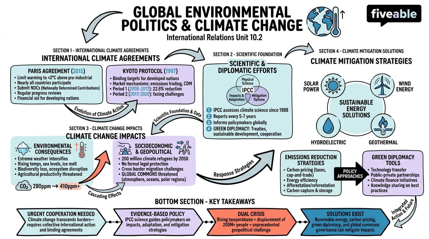 10.2 Global Environmental Politics and Climate Change - Intro to International Relations - Unit 10 visual cheatsheet