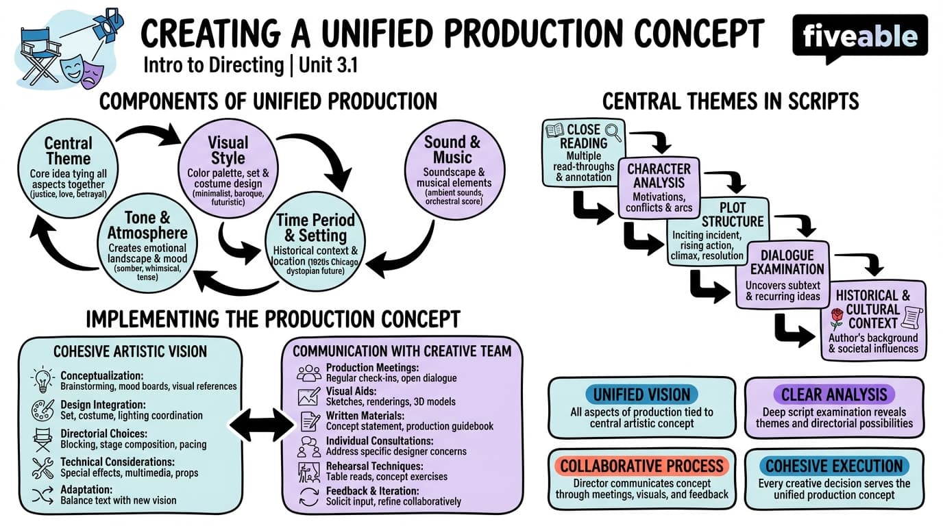 3.1 Creating a unified production concept - Intro to Directing - Unit 3 visual cheatsheet