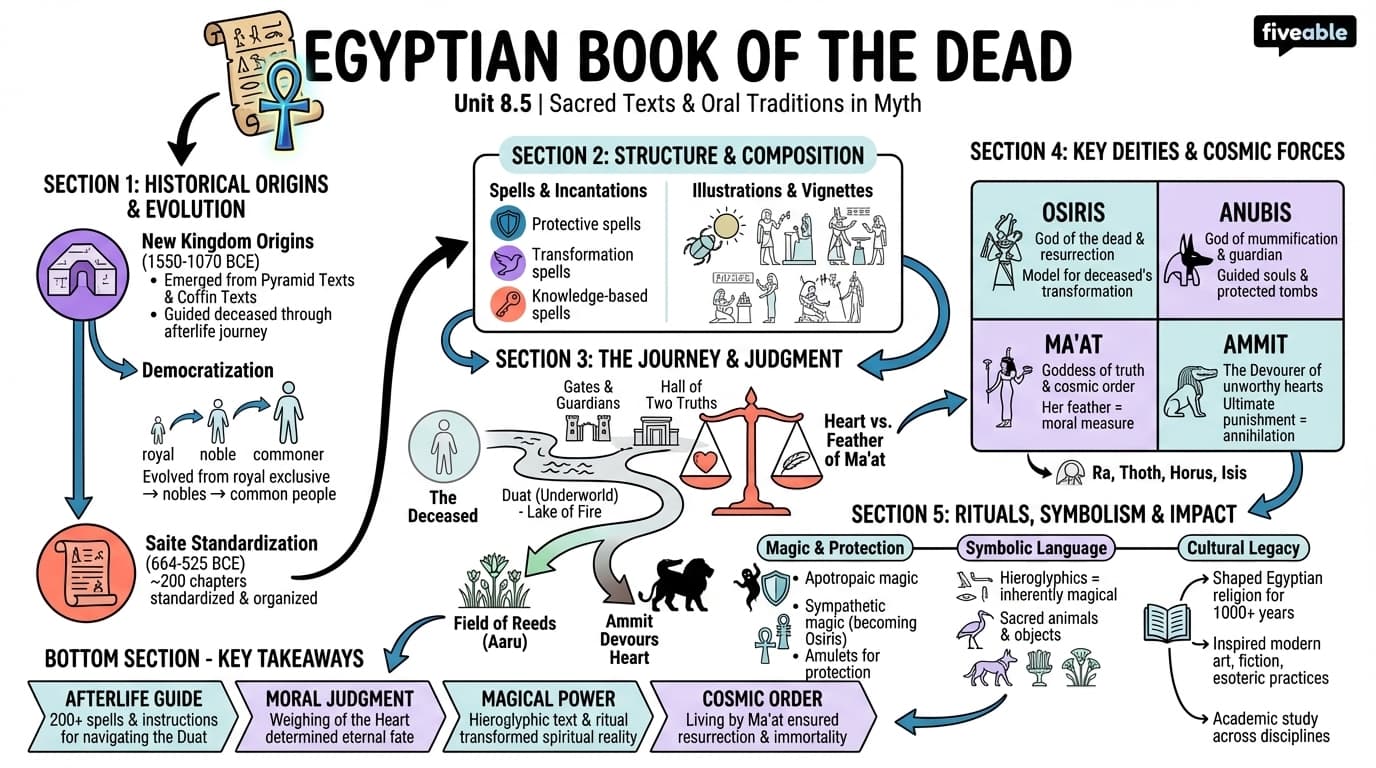 8.5 Egyptian Book of the Dead - Myth and Literature - Unit 8 visual cheatsheet