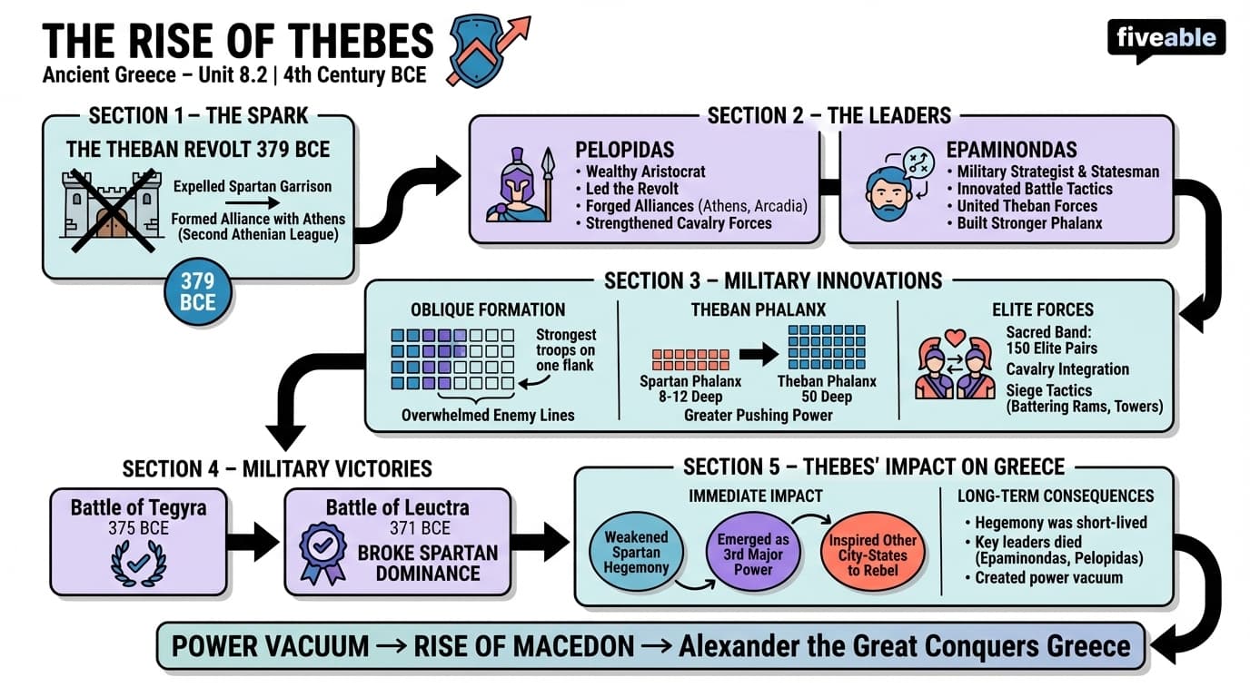 8.2 The Rise of Thebes - Ancient Greece - Unit 8 visual cheatsheet