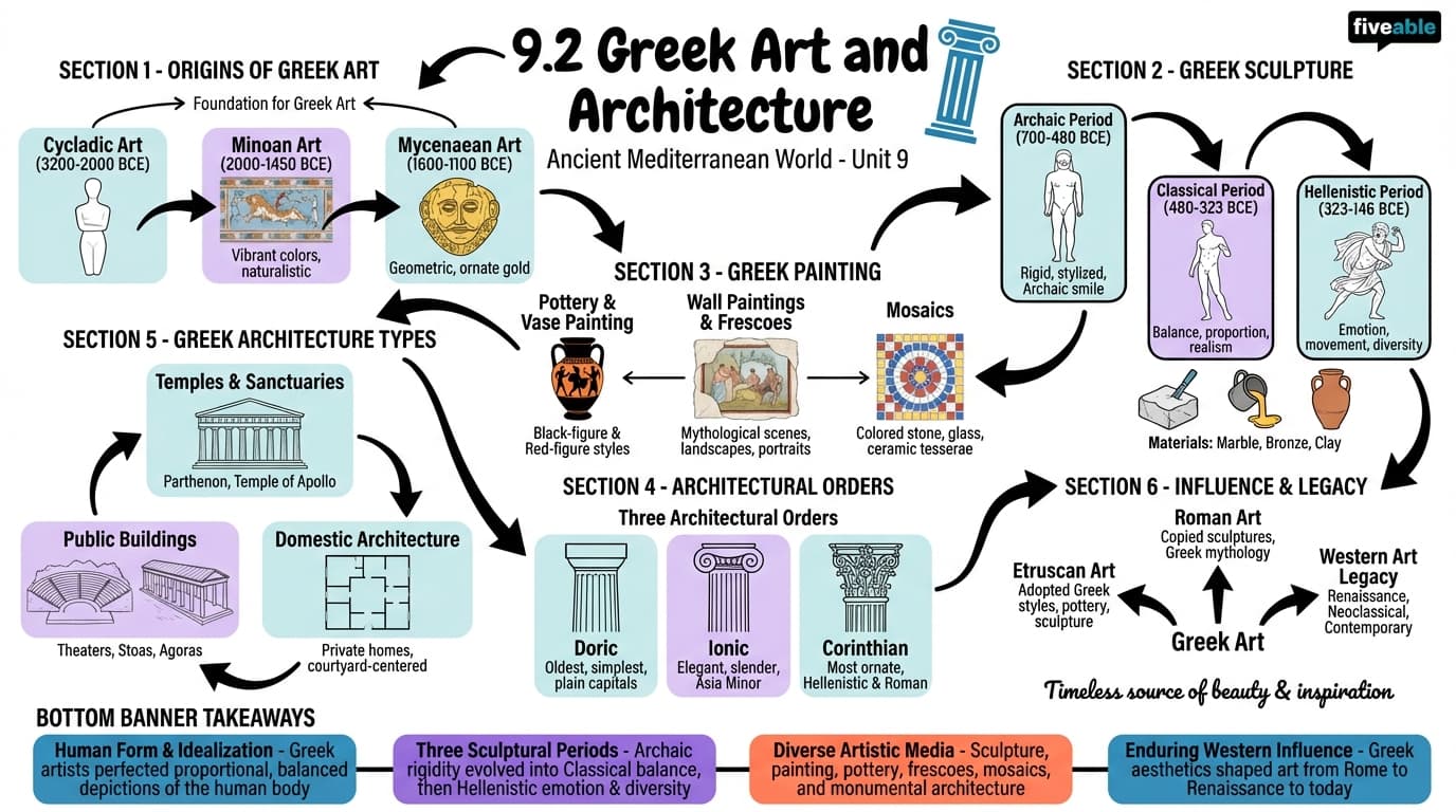 9.2 Greek art and architecture - Ancient Mediterranean World - Unit 9 visual cheatsheet