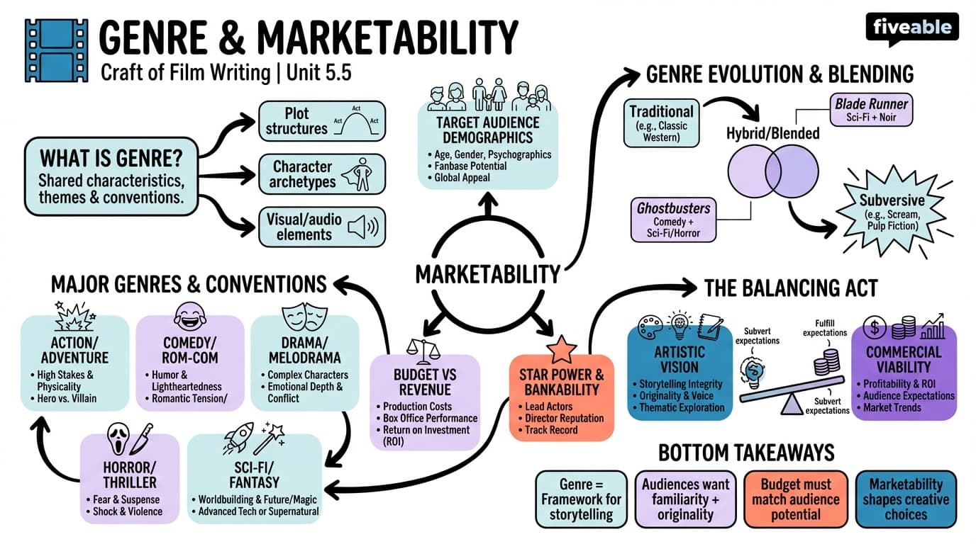 5.5 Genre and marketability - Craft of Film Writing - Unit 5 visual cheatsheet