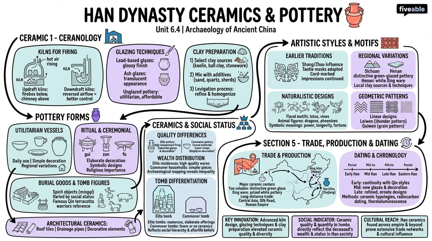 6.4 Han dynasty ceramics and pottery - Archaeology of Ancient China - Unit 6 visual cheatsheet