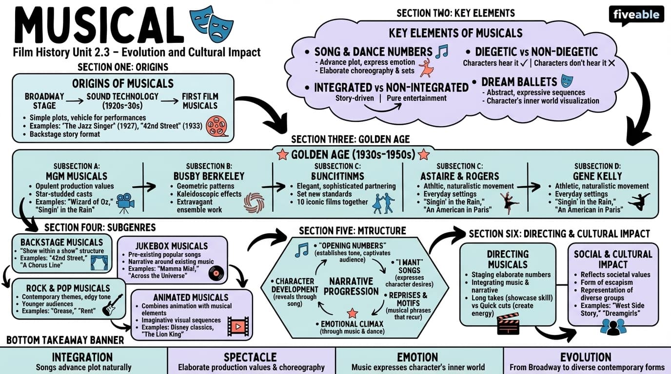 2.3 Musical - Film History and Form - Unit 2 visual cheatsheet