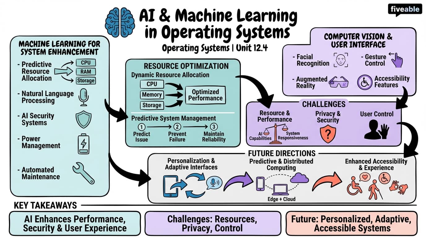 12.4 Artificial intelligence and machine learning in operating systems - Operating Systems - Unit 12 visual cheatsheet