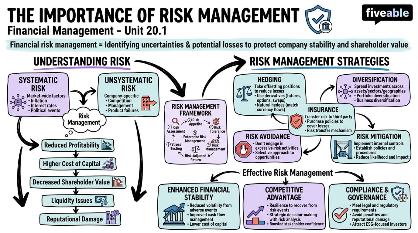 20.1 The Importance of Risk Management - Principles of Finance - Unit 20 visual cheatsheet