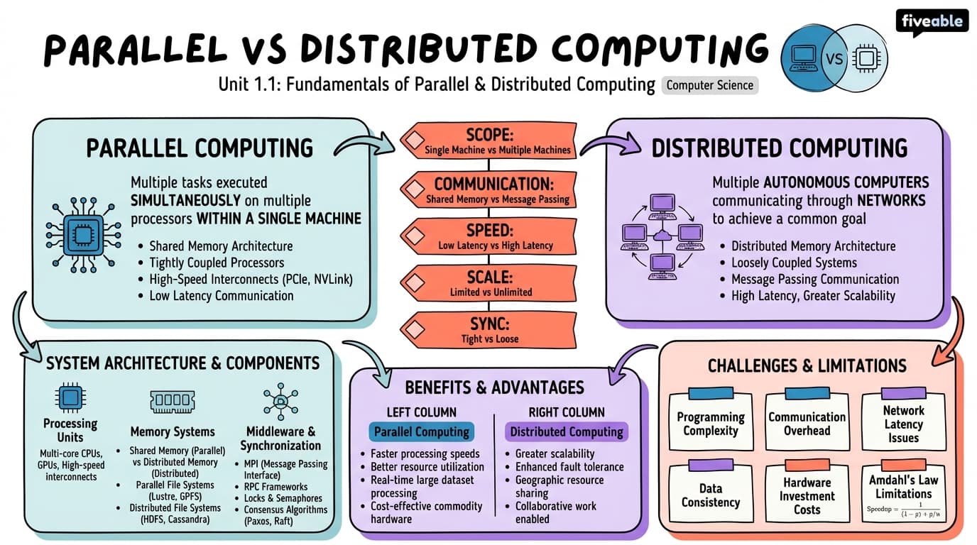 1.1 Fundamentals of Parallel and Distributed Computing - Parallel and Distributed Computing - Unit 1 visual cheatsheet