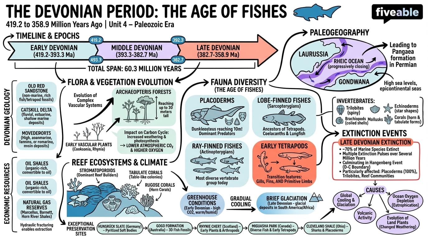 4.4 Devonian period - Paleontology - Unit 4 visual cheatsheet