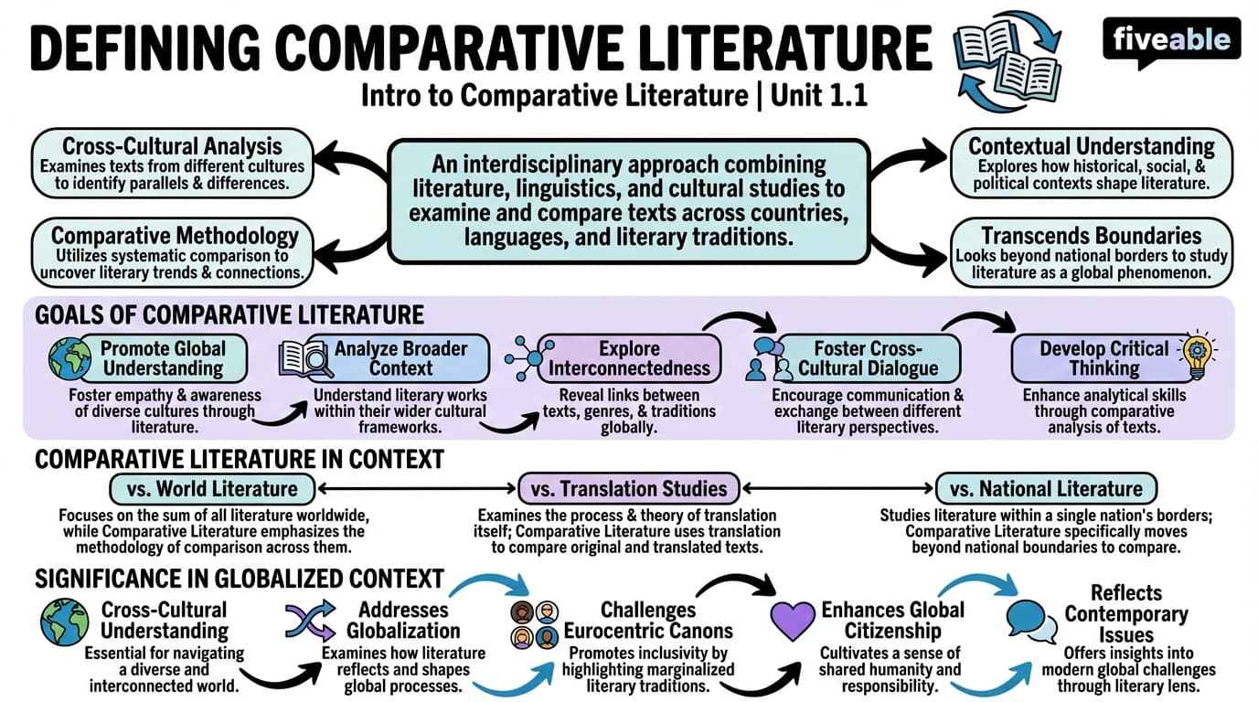 1.1 Defining Comparative Literature - Intro to Comparative Literature - Unit 1 visual cheatsheet