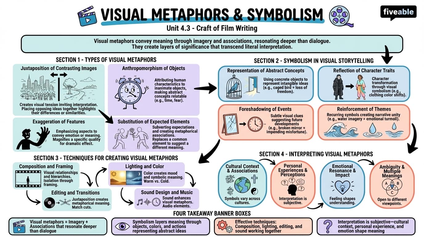 4.3 Visual metaphors and symbolism - Craft of Film Writing - Unit 4 visual cheatsheet