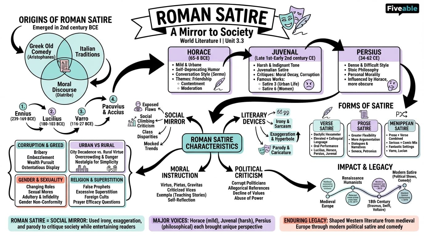 3.3 Roman satire - World Literature I - Unit 3 visual cheatsheet