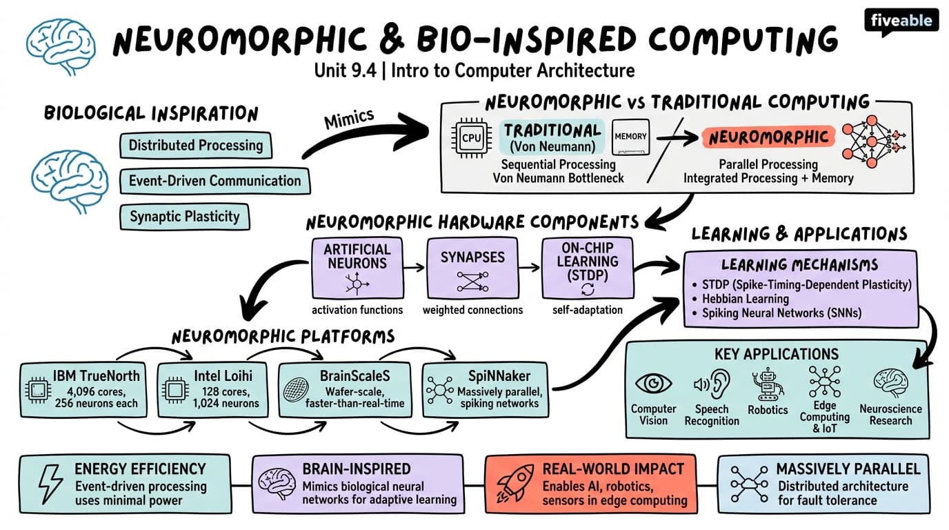 9.4 Neuromorphic and bio-inspired computing - Intro to Computer Architecture - Unit 9 visual cheatsheet
