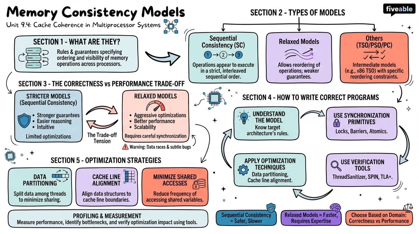 9.4 Memory Consistency Models - Advanced Computer Architecture - Unit 9 visual cheatsheet
