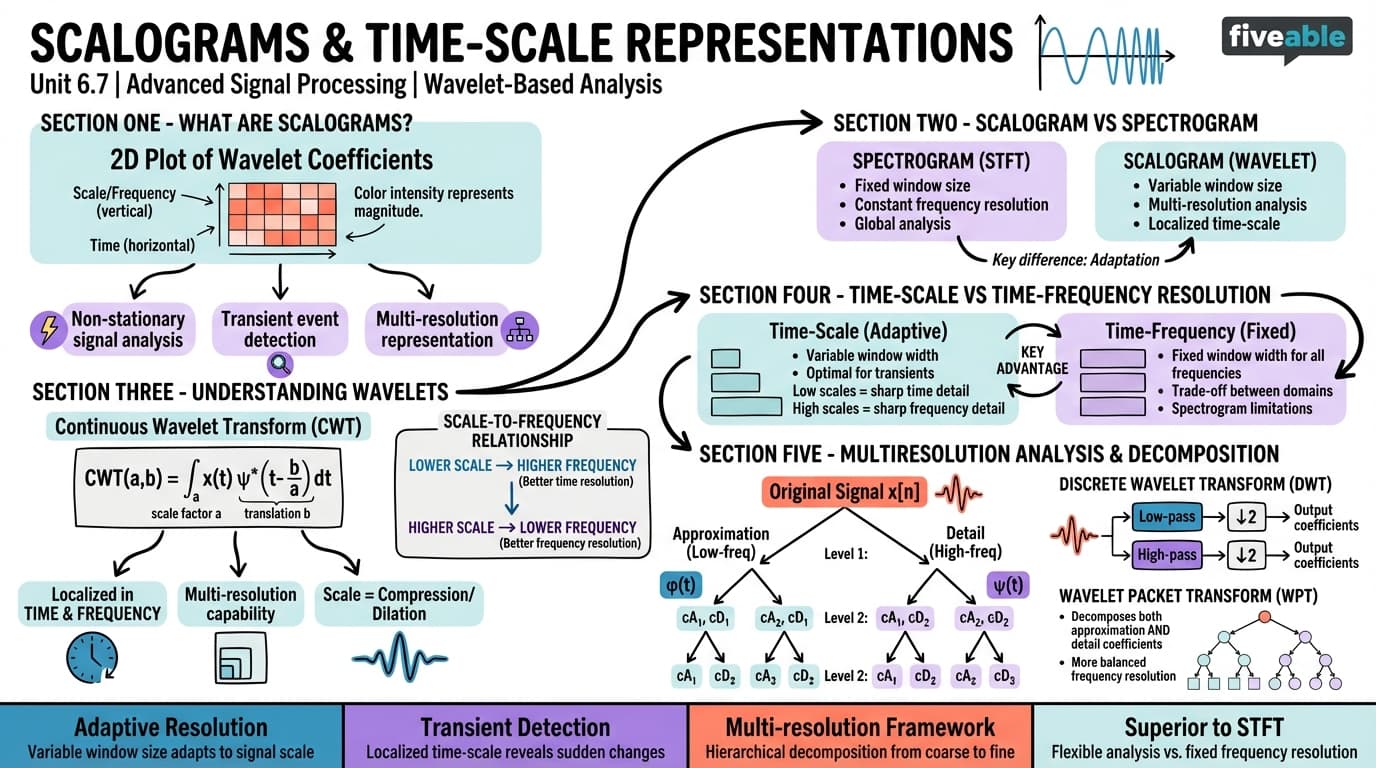 6.7 Scalograms and time-scale representations - Advanced Signal Processing - Unit 6 visual cheatsheet
