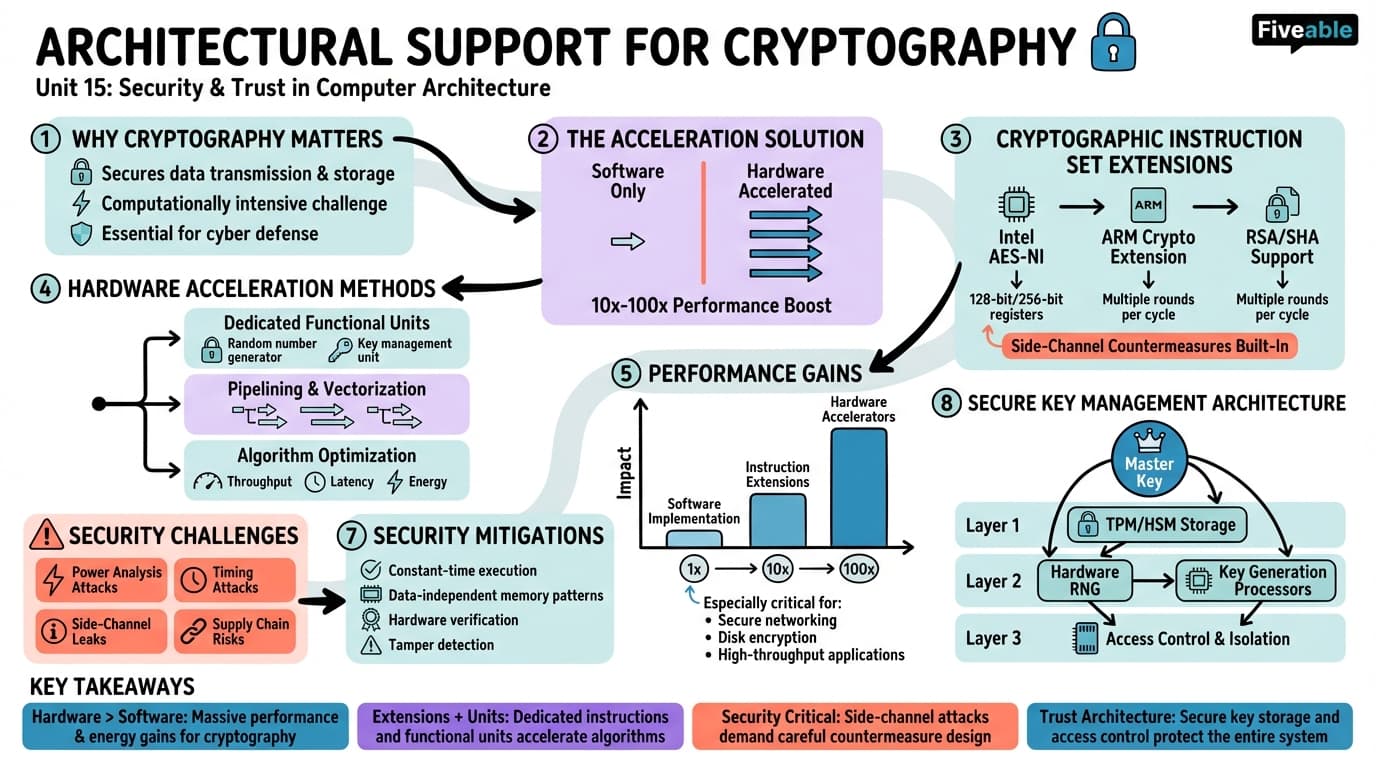 15.4 Architectural Support for Cryptography - Advanced Computer Architecture - Unit 15 visual cheatsheet