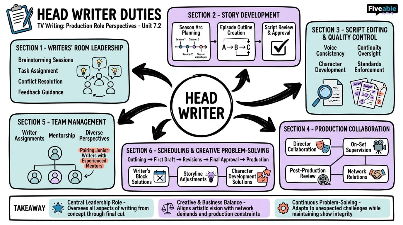 7.2 Head writer duties - TV Writing - Unit 7 visual cheatsheet