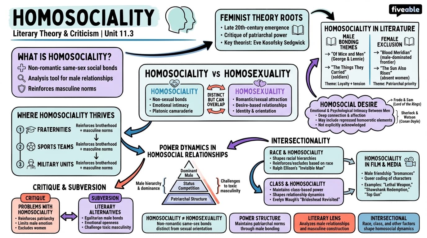 11.3 Homosociality - Literary Theory and Criticism - Unit 11 visual cheatsheet