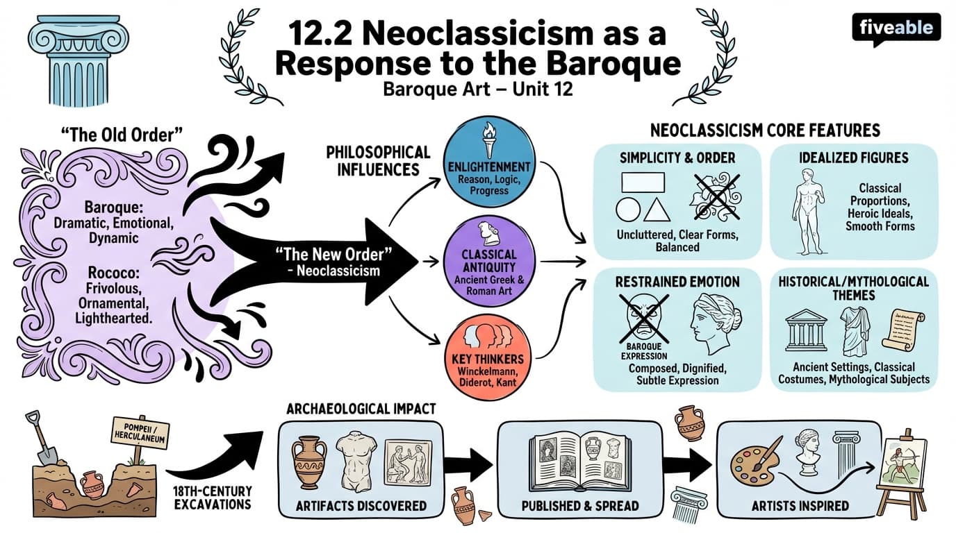 12.2 Neoclassicism as a Response to the Baroque - Baroque Art - Unit 12 visual cheatsheet