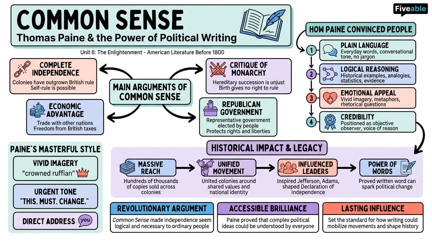 6.2 Thomas Paine and Common Sense - American Literature – Before 1800 - Unit 6 visual cheatsheet