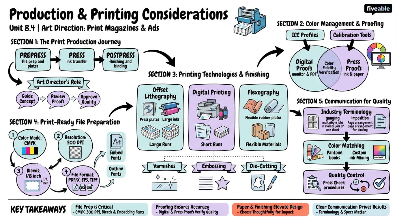 8.4 Production and Printing Considerations - Art Direction - Unit 8 visual cheatsheet