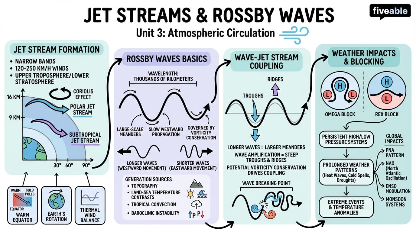 3.3 Jet streams and Rossby waves - Climatology - Unit 3 visual cheatsheet