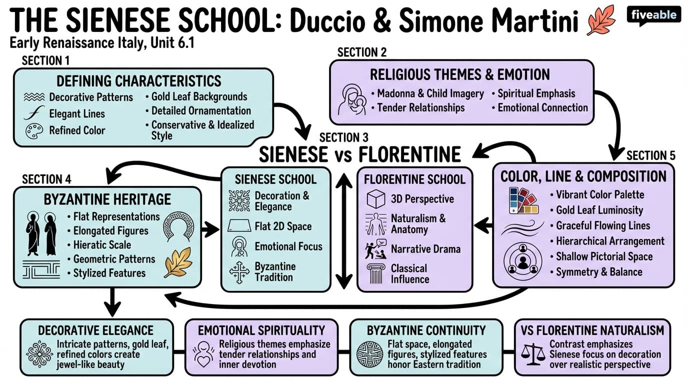 6.1 Characteristics of the Sienese School - Early Renaissance Art in Italy - Unit 6 visual cheatsheet