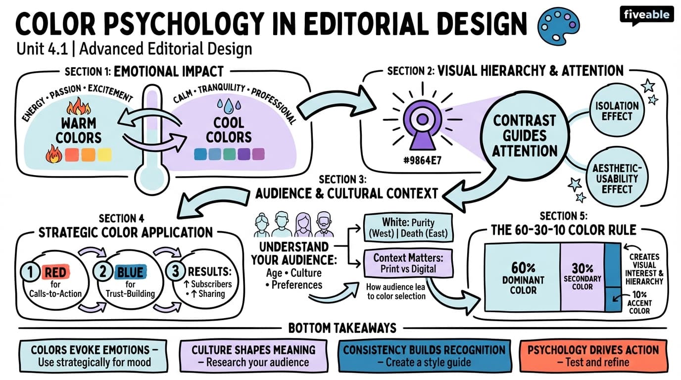 4.1 Color Psychology in Editorial Design - Advanced Editorial Design - Unit 4 visual cheatsheet
