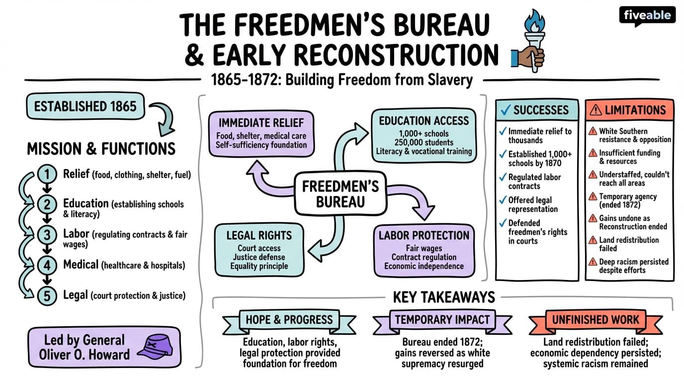 1.1 The Freedmen's Bureau and early Reconstruction policies - African American History – 1865 to Present - Unit 1 visual cheatsheet