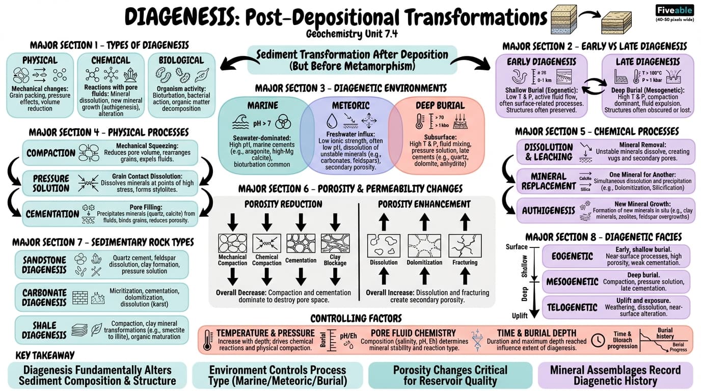 7.4 Diagenesis - Geochemistry - Unit 7 visual cheatsheet
