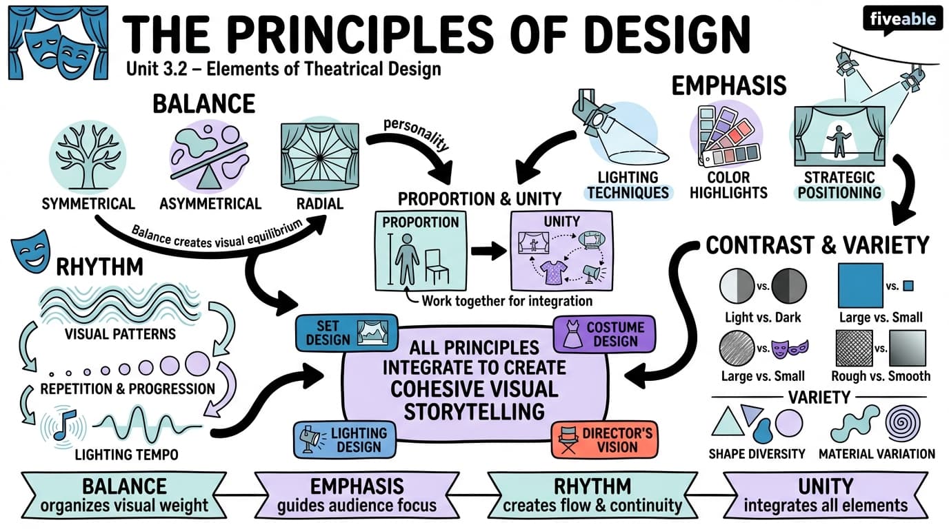 3.2 The Principles of Design - Elements of Theatrical Design - Unit 3 visual cheatsheet