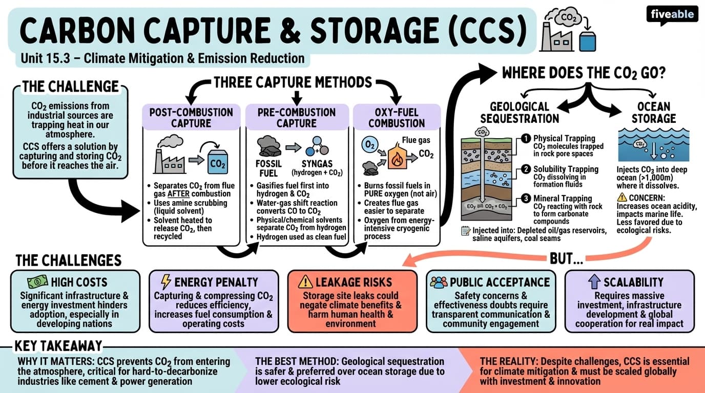 15.3 Carbon capture and storage technologies - Intro to Climate Science - Unit 15 visual cheatsheet